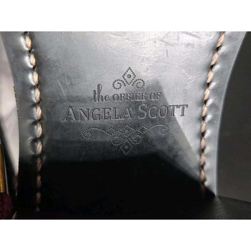 The Office of Angela Scott Miss Billie Boots Dark Red Leather Womens Shoes 37 7 - Picture 15 of 15